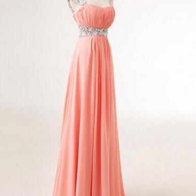 Cap Sleeve Sweetheart Sequins Chiffon Prom Dresses..