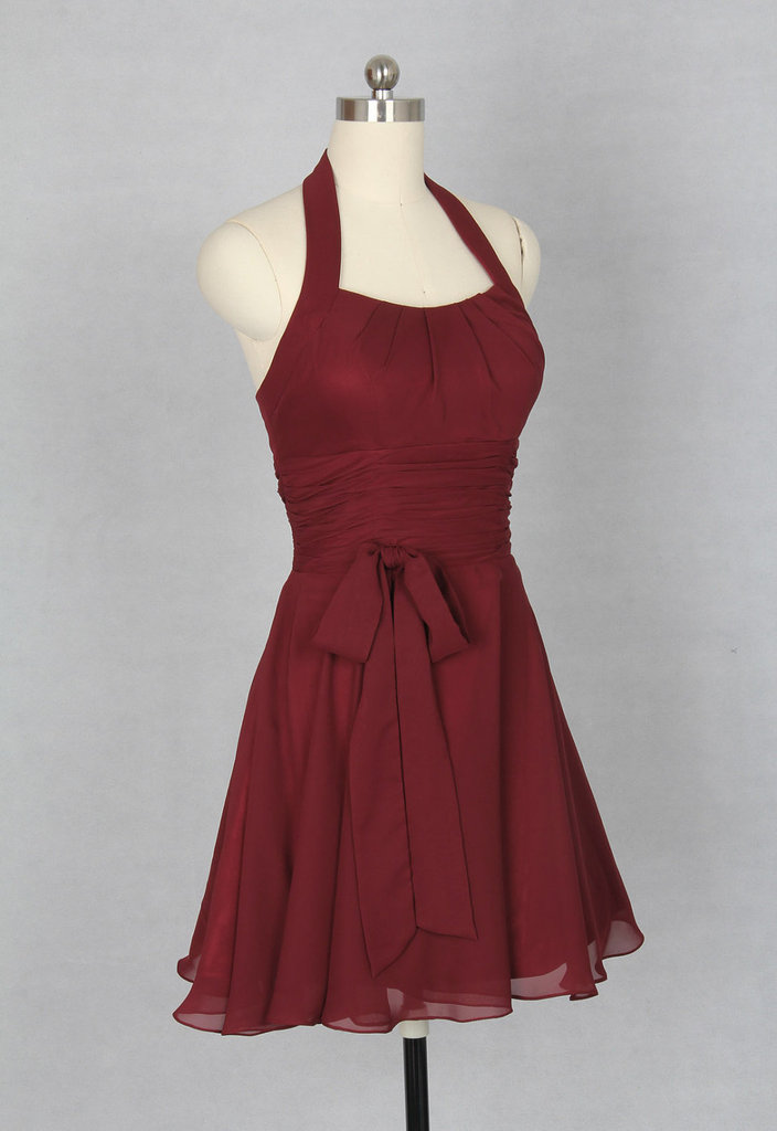 junior burgundy bridesmaid dress