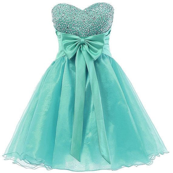 Cute Mint Cocktail Dresses Evening Wear , Short Dresses on