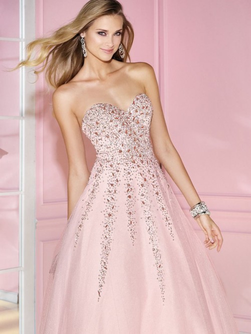 Fancy Ball Gown Sleeveless Sweetheart Floor Length Tulle Prom Dresses On Luulla 0300